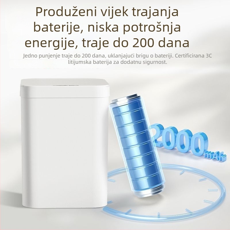 Pametan koš za otpad sa senzorom i poklopcem, potpuno automatski, kapacitet 4 L, za kuću – kuhinja, kupaonica, dnevna soba, napajanje
