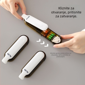 FaSoLa prijenosna kutija za lijekove sa 4 odjeljka, mini kutija za tablete otporna na svjetlost