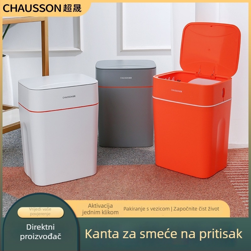 Kant za smeće s pritisknim poklopcem, otporan na mirise, za kućnu upotrebu – kuhinju, kupaonu, dnevni boravak ili spavaću sobu