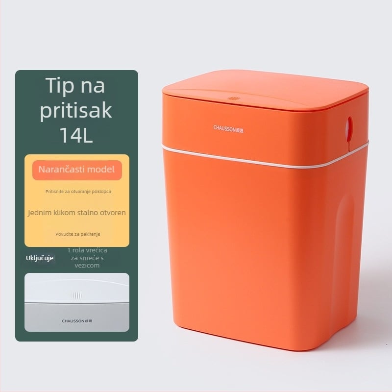 Kant za smeće s pritisknim poklopcem, otporan na mirise, za kućnu upotrebu – kuhinju, kupaonu, dnevni boravak ili spavaću sobu