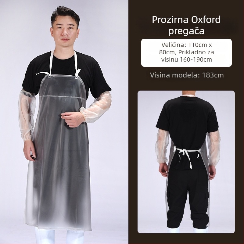 Prozirna mat PVC vodootporna pregača, debela otporna na habanje plastična pojasna pregača za preradu morskih plodova