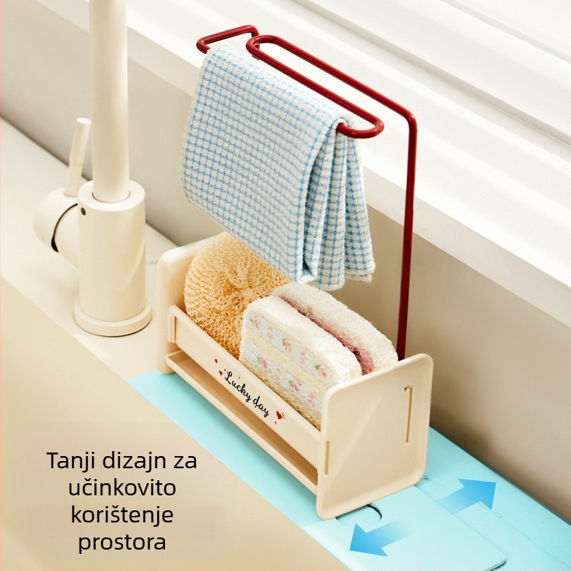 Držač za kuhinjske krpe i spužve — bez bušenja, na ploču ili zid