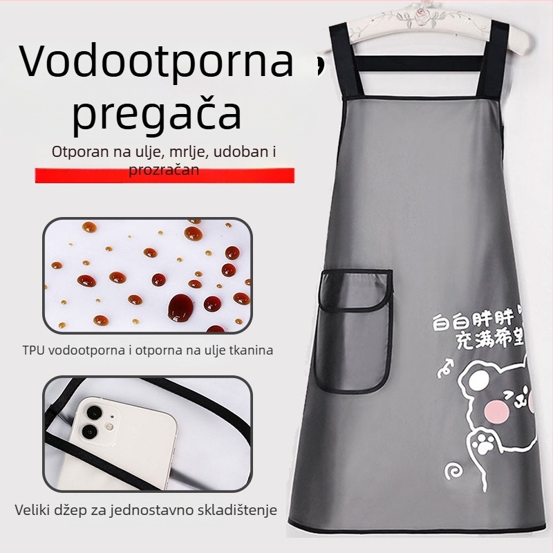 Ženska bez rukava kuhinjska pregača, vodootporna i otporna na masnoće, prozirna pregača za kuhinju, za dom i catering
