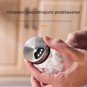 Set posuda za začine od visokou borosilikatnog stakla – kuhinjske bočice za sol, MSG i čvrste začine, za roštilj