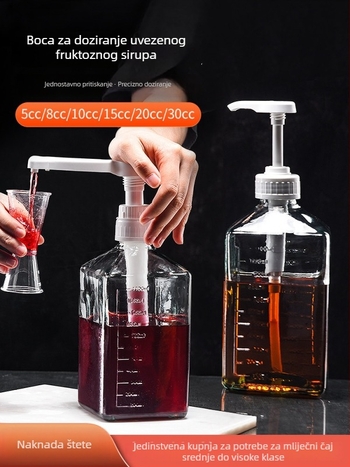 Staklena dozator boca za med, džem i sirup; kvadratnog oblika, kapacitet ispod 300 ml