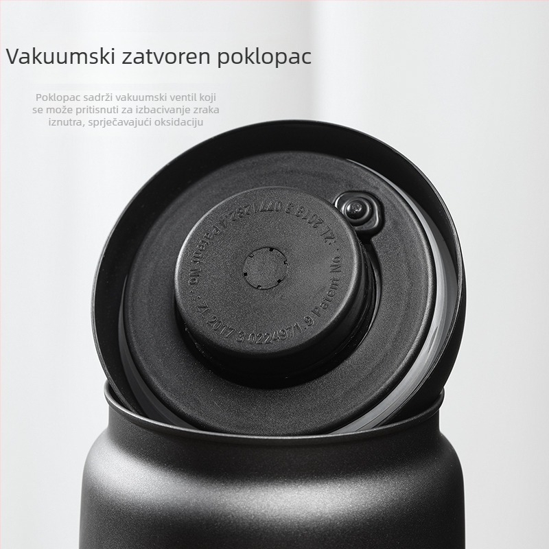 Spremnik od nehrđajućeg čelika za čaj s vakuumskim zatvaračem, prehrambena kvaliteta, velika zapremina za kavu i hranu