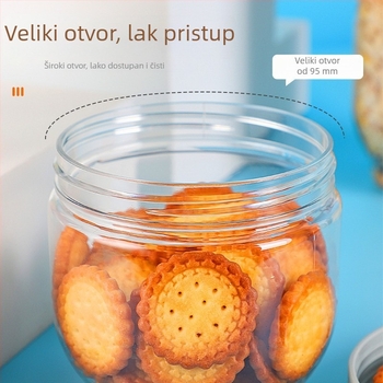 Okrugla prozirna plastična hermetički zatvorena posuda za kuhinju, zapremine 501-800 ml, za žitarice i grickalice