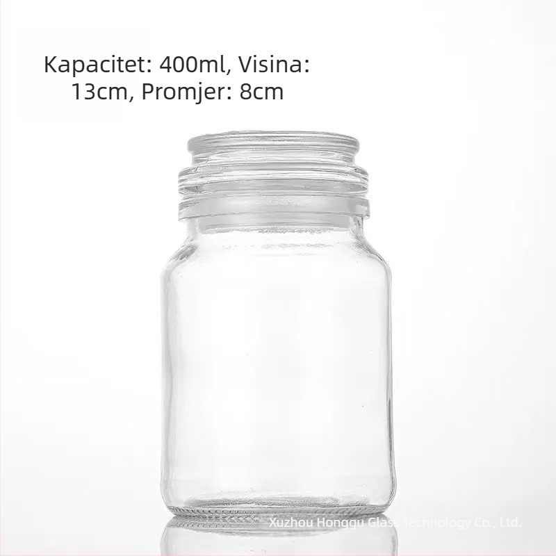 Staklena zatvorena posuda za instant kavu, kapacitet 1500 ml, prehrambena kvaliteta bez olova