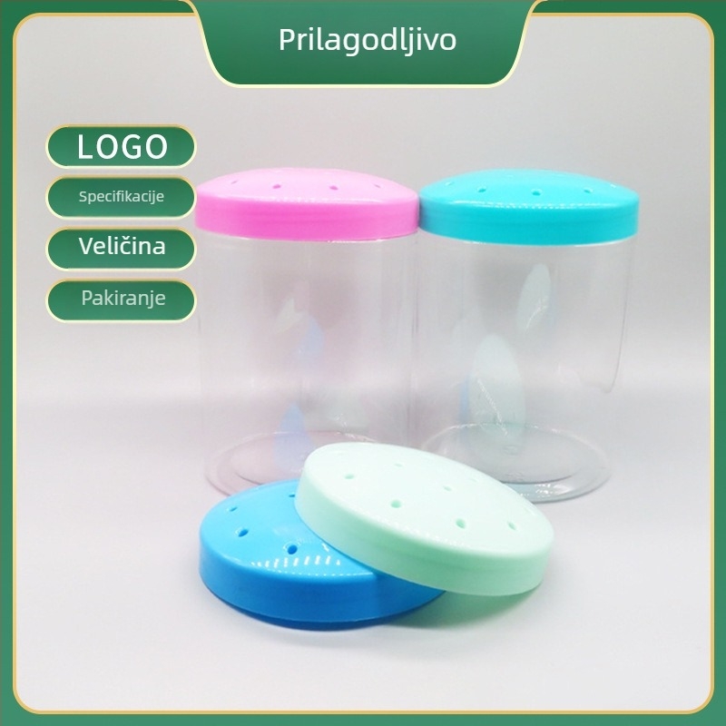 Uzorna staklenka za lizalice, plastična boca, staklenka za slatkiše, plastična staklenka s širokim otvorom i zatvaračem, PET posuda za hranu