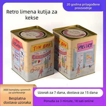 Okrugla metalna kutija od tin-plasta za pakiranje hrane, bombona i orašastih plodova