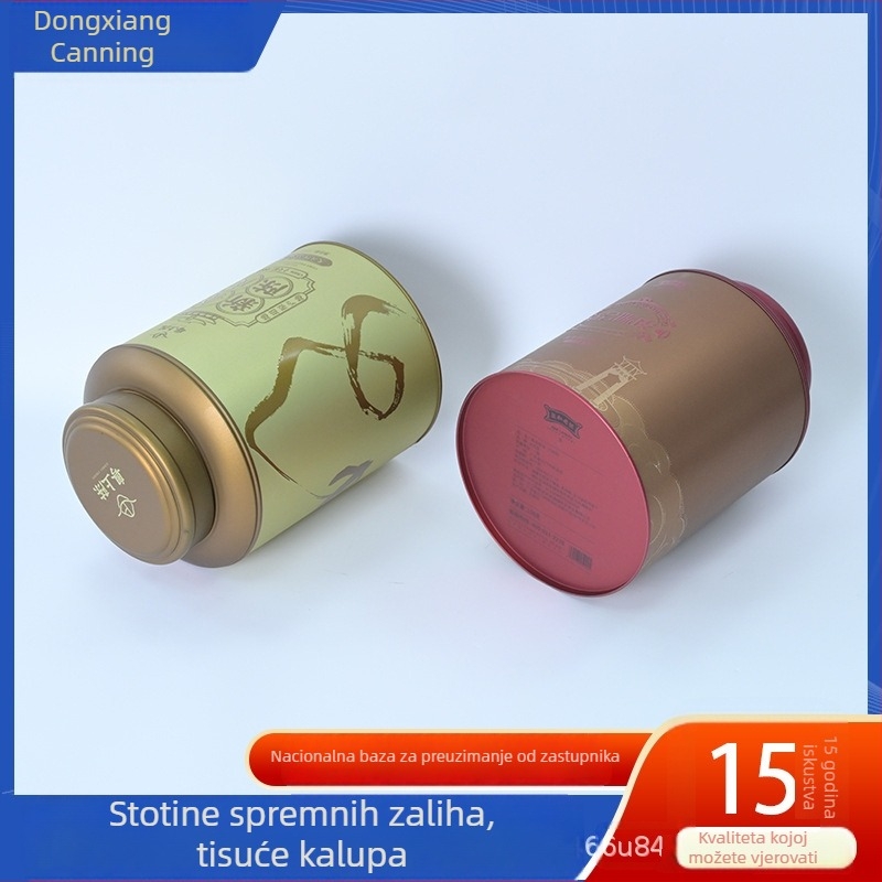 Okrugla kutija za čaj od tinplate, zatvorena, prilagodljiva poklon kutija
