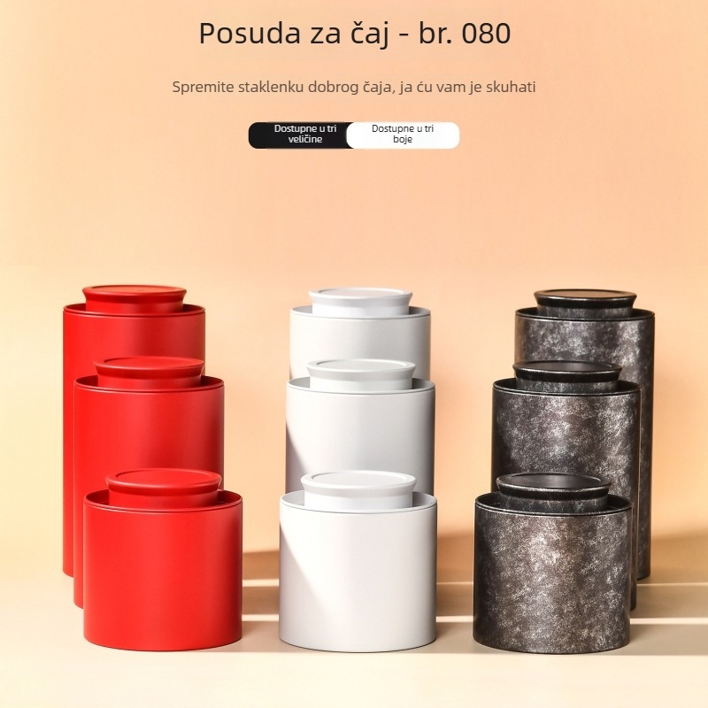 Metalna posuda za čaj, okrugla, s hermetičnim zatvaranjem, 100 g, prenosno spremište za čaj u listovima