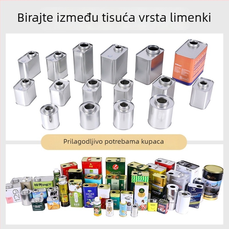 Metalne zatvorene posude za hranu proizvode za kavu, čaj i suhe namirnice; otporne na vlagu i čuvaju svježinu; prilagodljive metalne kutije u više veličina