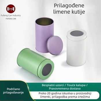 Okrugla limena kutija za kekse, čaj i slatkiše – UV ispis, darovna metalna kutija