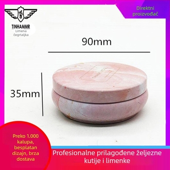 Okružna limena kutija za aromatične svijeće, čaj i slatkiše
