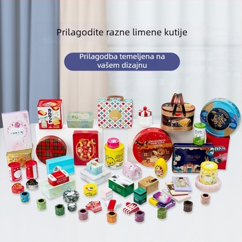 Kvadratna metalna kutija za biljni čaj i hranu, zapečaćena i prilagodljiva