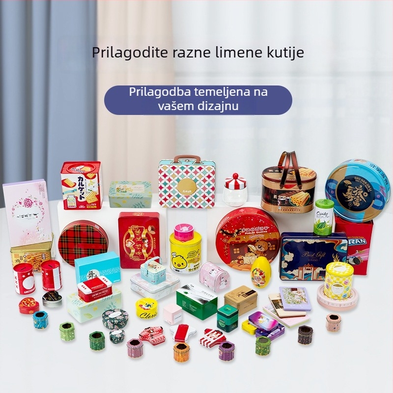 Kvadratna metalna kutija za biljni čaj i hranu, zapečaćena i prilagodljiva