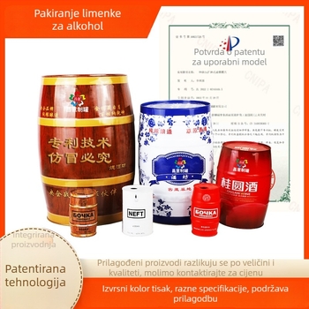 Cilindrična metalna kutija za whisky i votku, hermetički zatvorena metalna posuda
