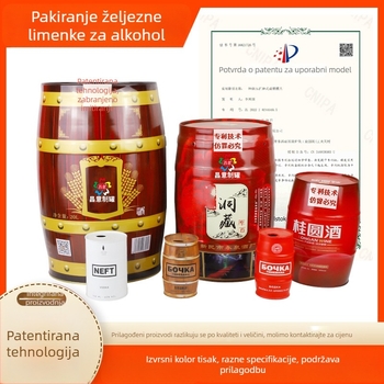 Cilindrična metalna kutija za whisky i votku, hermetički zatvorena metalna posuda