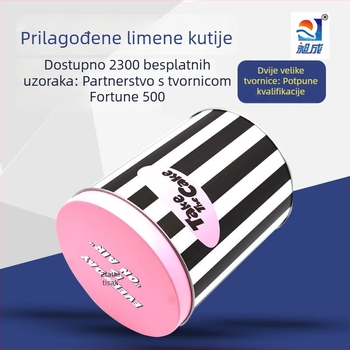 Prilagođena okrugla limena kutija s preklopnim poklopcem, prazna kutija za opću ambalažu