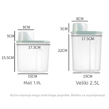 Kuhinjska posuda za žitarice i hranu, prozirna plastična posuda za suhe namirnice i pseću hranu, zatvorena posuda, zapremina 1–2 L