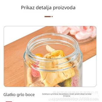 Stakleni set za skladištenje hrane s brtvom – posude za čaj, grickalice i orašaste plodove, kuhinjski set za pohranu, čaša za zobene preko noći
