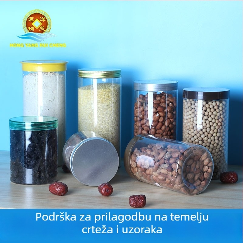 PET plastična boca za pohranu čaja s vijčanim poklopcem, promjer 8,5 cm
