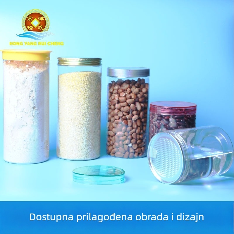 PET plastična boca za pohranu čaja s vijčanim poklopcem, promjer 8,5 cm