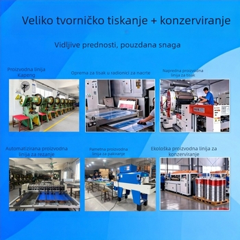 Kovinska četverokutna kutija za čaj s poklopcem koji se otvara, zatvorena, prijenosna kao suvenir