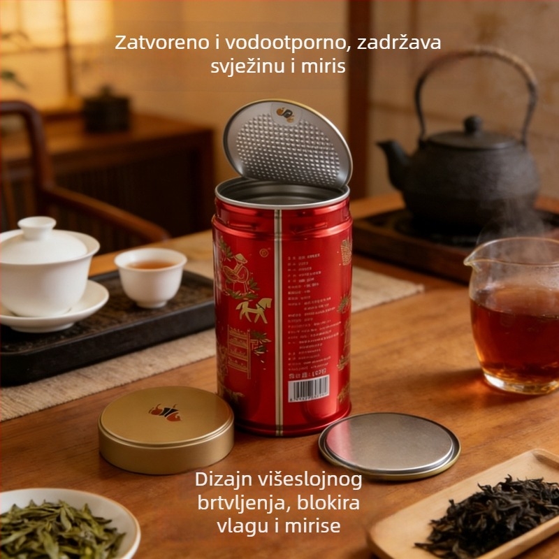 Okrugla limena kutija za čaj, zapečaćena i otporna na vlagu, otisak logotipa, prilagodljiva