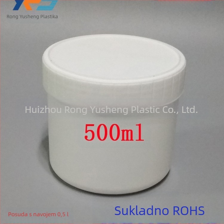 HDPE materijal 0,5 L plastični spremnik s navojnim poklopcem – otporan na niske temperature, za mastilo, pigmentne uzorke i kemikalije