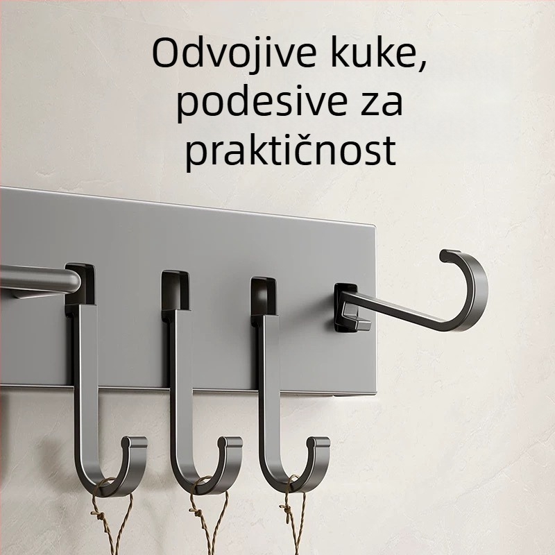 Zidni držač noževa, 2025 novi model, višenamjenski integrirani organizator, bez bušenja