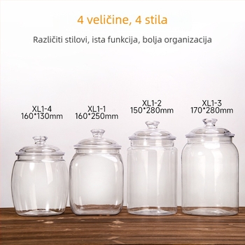 Debljasti akrilni plastični spremnik za hranu, hermetički zatvarač, za sušenu narančinu koru i ljekovito bilje