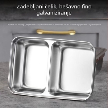 Nehrđajuća čelična kutija za užinu s pregradama, vodonepropusno zatvaranje, prenosna kutija za ručak
