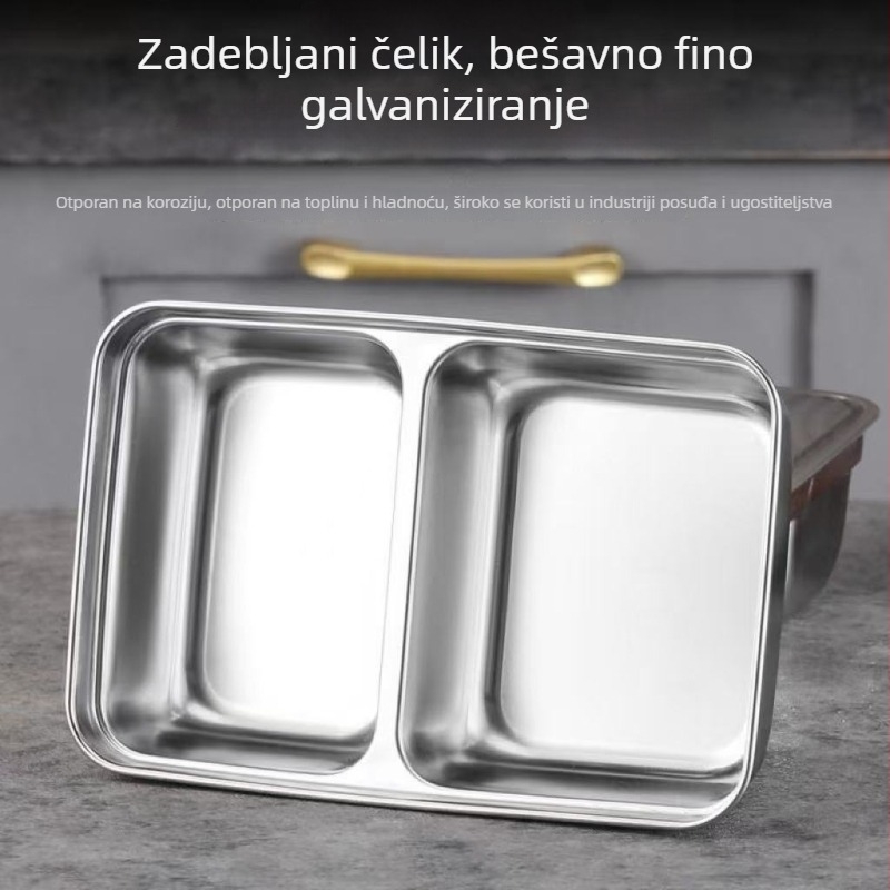 Nehrđajuća čelična kutija za užinu s pregradama, vodonepropusno zatvaranje, prenosna kutija za ručak