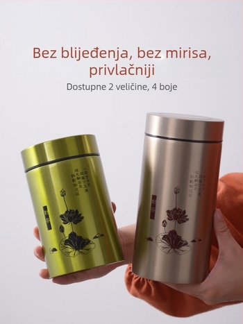 Mala zatvorena posuda za čaj od nehrđajućeg čelika – otporna na vlagu kutija za čuvanje čaja