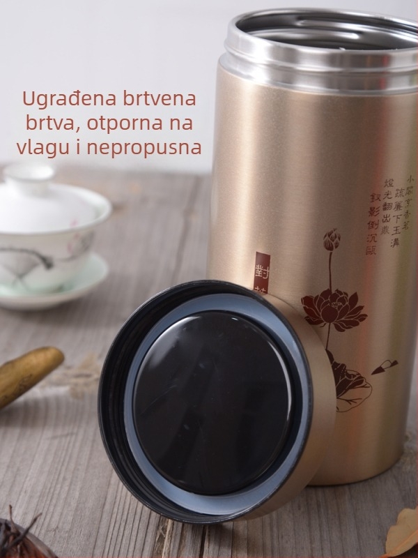 Mala zatvorena posuda za čaj od nehrđajućeg čelika – otporna na vlagu kutija za čuvanje čaja