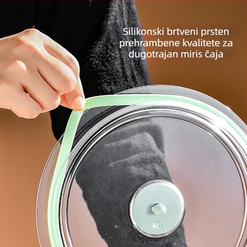 Kutija za skladištenje Pu'er čaja, prozirna, vodonepropusna, velika kapaciteta za čajna kolačića (sedam kolačića)