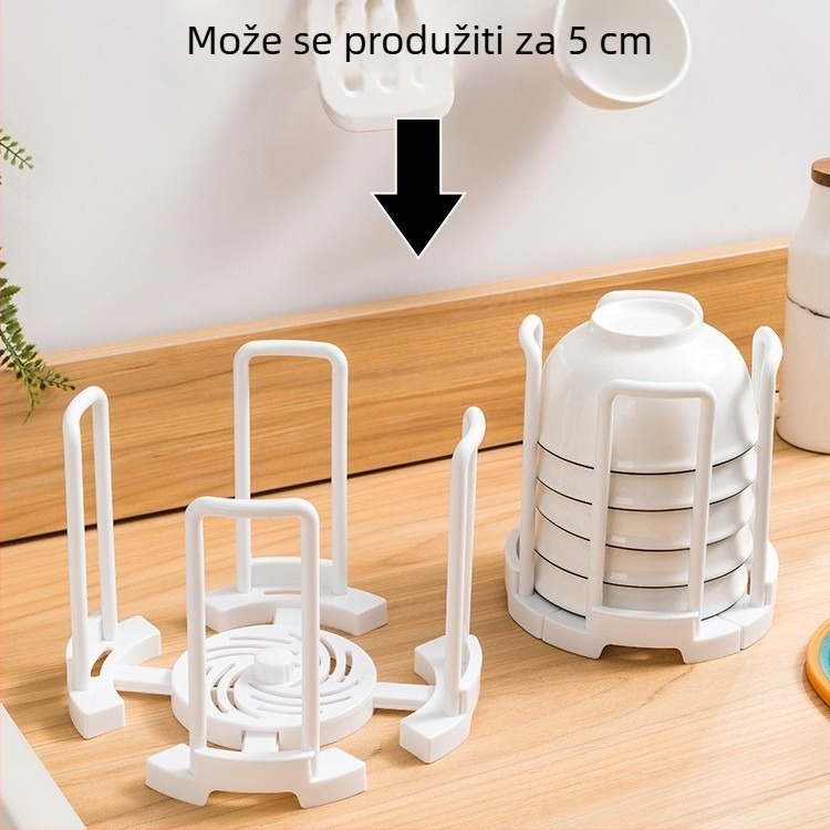 Proširivi stalak za suđe u kuhinji, stolni odvodni stalak za tanjure, zdjele i šalice