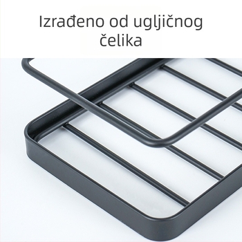 Zidni organizator za vrata ormara, 5 polica, crna, karbonska čeli, za kupaonicu i kuhinju, za pohranjivanje tuš gela i šampona