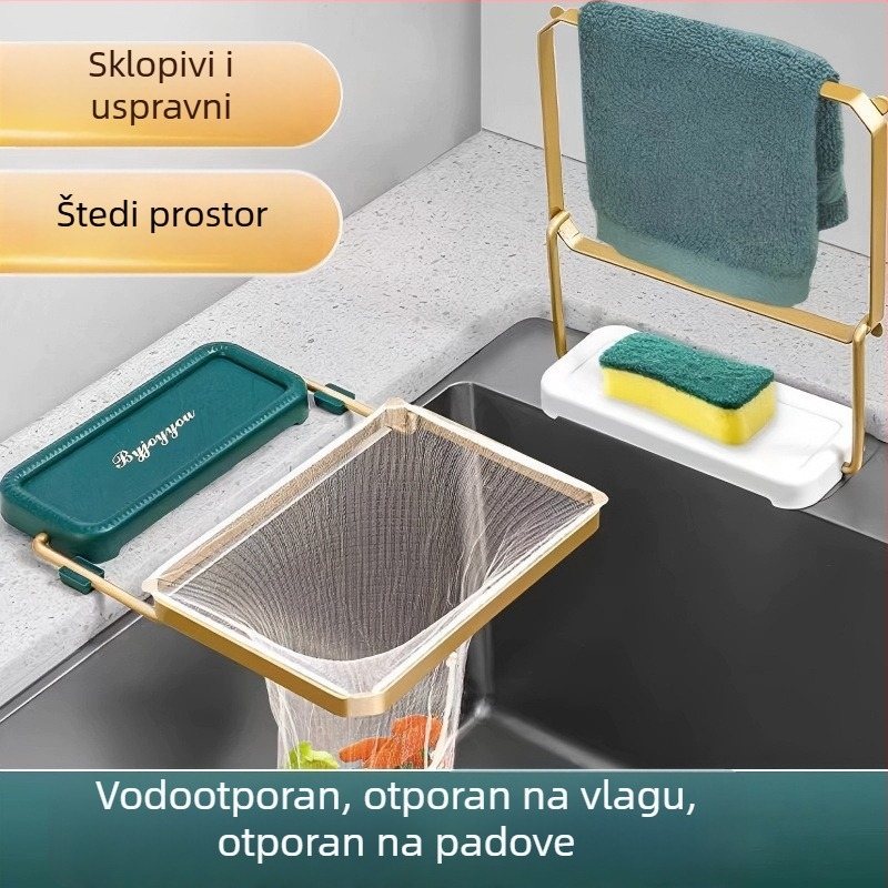 Sklopivi koš od metalne žice za pranje povrća s odvodnim stalakom, kuhinjski dodatak