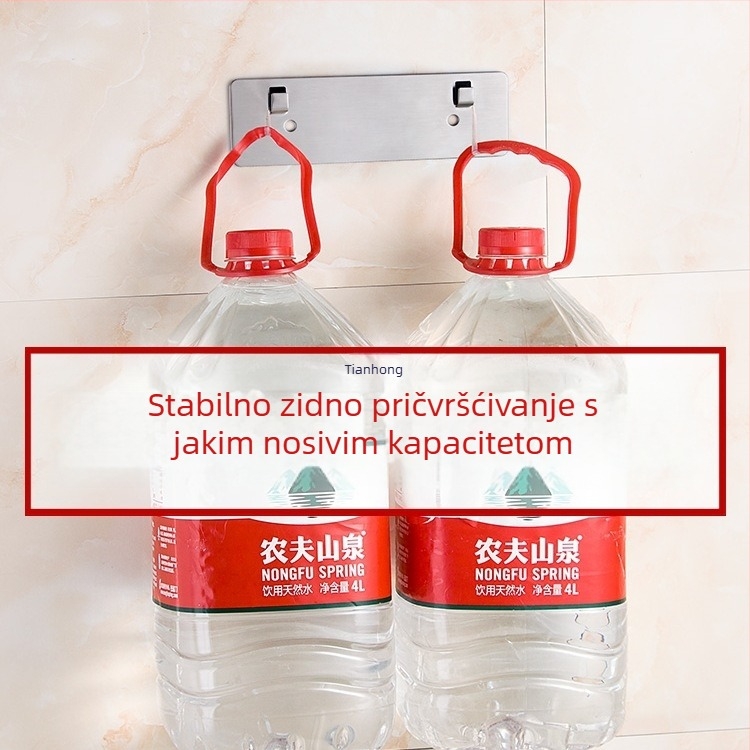 Zidni stalak od nehrđajućeg čelika za lonce i poklopce, kuhinjska organizacija