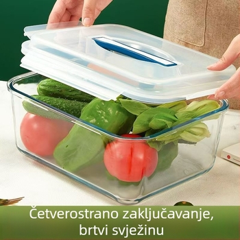 Staklena posuda s poklopcem za kiselo povrće, posuda za skladištenje hrane, hladnjak, kapacitet 300 ml