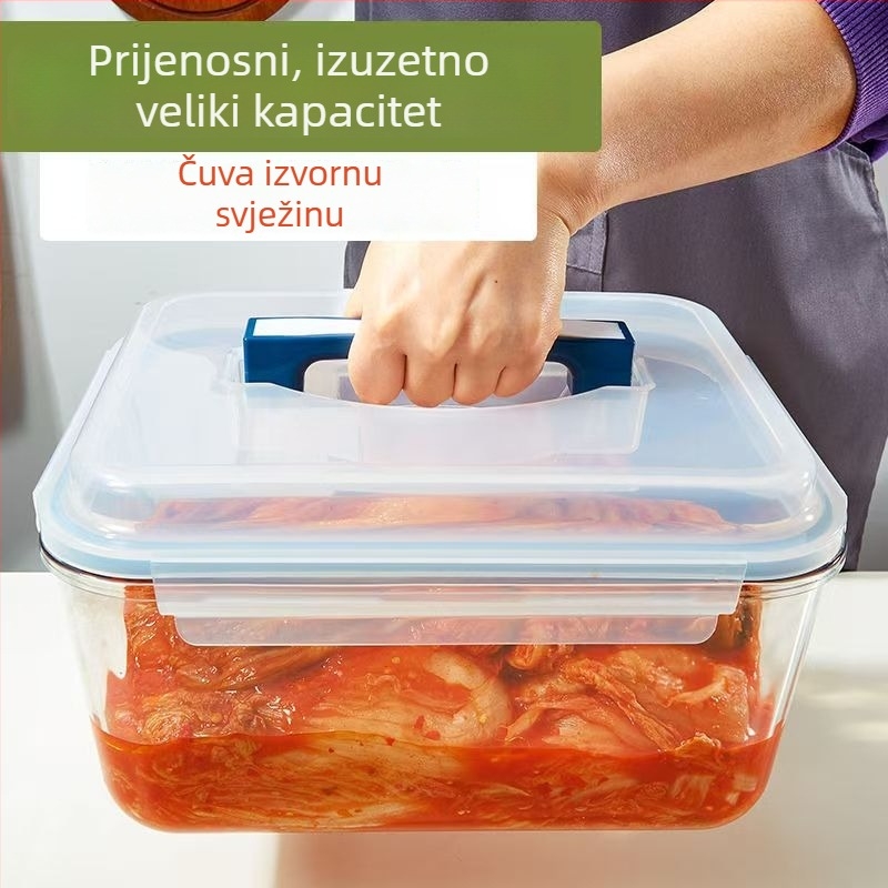 Staklena posuda s poklopcem za kiselo povrće, posuda za skladištenje hrane, hladnjak, kapacitet 300 ml