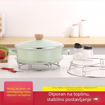 Ojačani kuhinjski stalak za lonce s toplinskom izolacijom, od nehrđajućeg čelika