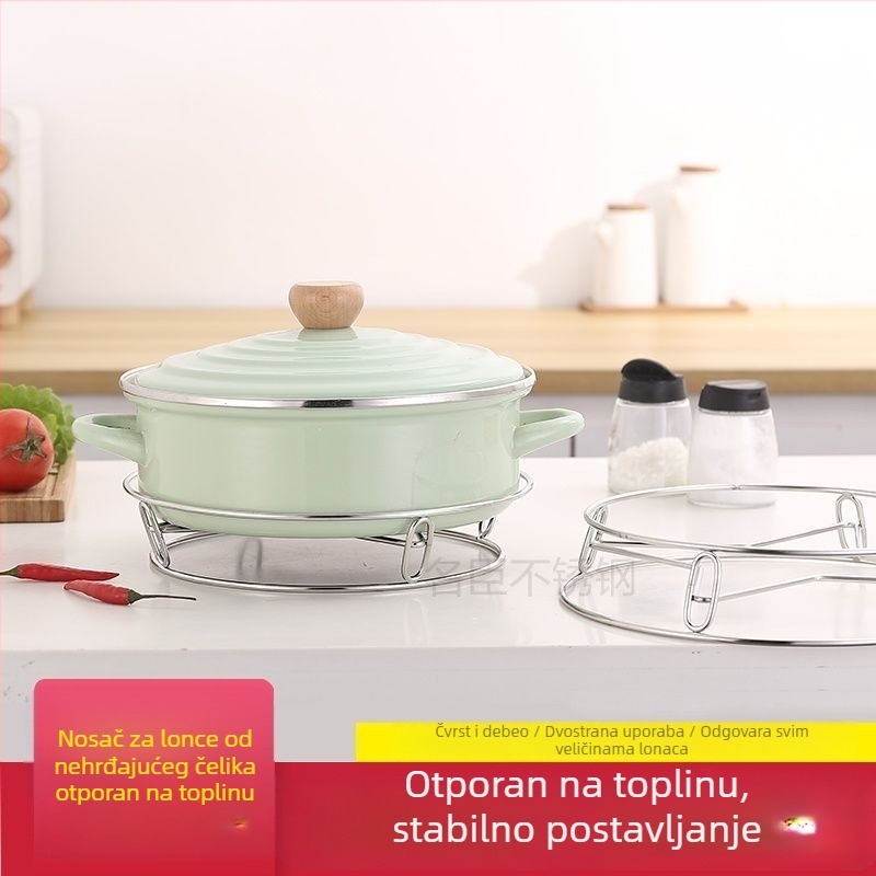 Ojačani kuhinjski stalak za lonce s toplinskom izolacijom, od nehrđajućeg čelika