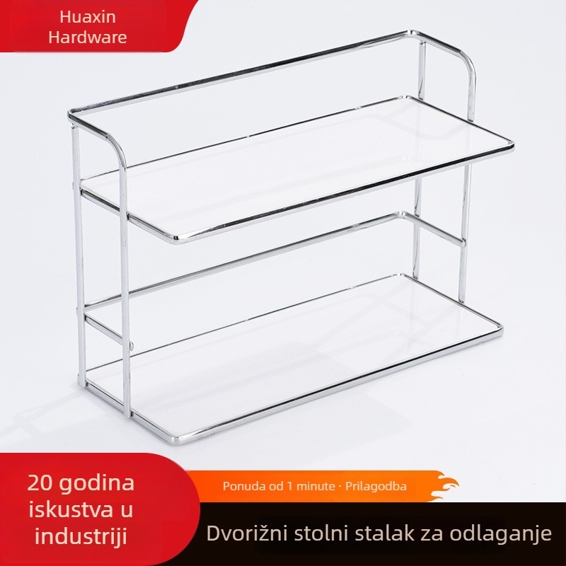 Dvostruki stalak za čaše s odvodom, za kućnu upotrebu, višenamjensko kuhinjsko skladištenje