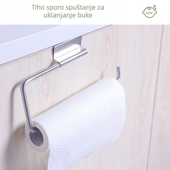 Nerđajući čelični kuhinjski držač papirnate maramice i role, držač folije, kuka za toaletni papir, držač krpa — montaža bez bušenja, moderni minimalistički dizajn