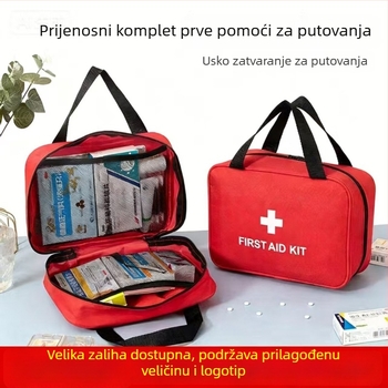 Set za prvu pomoć s prijenosnom kutijom za lijekove, nužni komplet za automobil i vanjske uvjete, komplet za preživljavanje u potresu, kućna medicinska kutija za pohranu