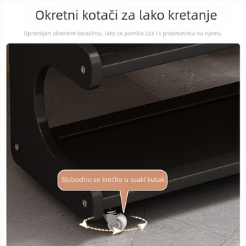 Pomična kolica za posluživanje sa policama, višestruka bambusova polica za restorane i kućnu upotrebu